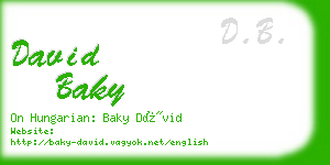 david baky business card